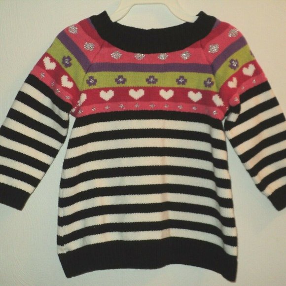 First Impressions Play Infant 24 Mos Sweater Striped Metallic Accents - Picture 1 of 3